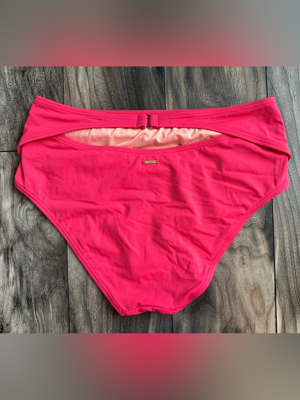 Women's Pink High-Waist Bikini Bottom - Picture 2 of 2